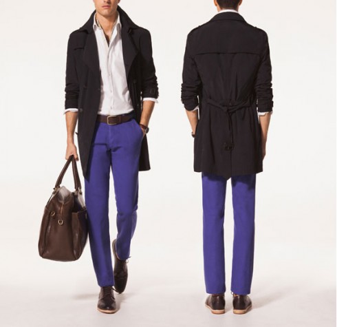 01_Trench azul marino. Massimo dutti