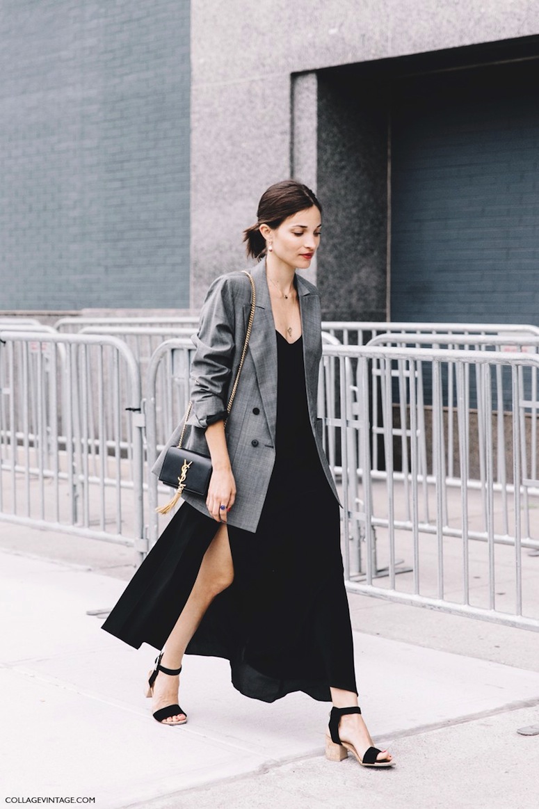 New_York_Fashion_Week-Spring_Summer-2016-Street-Style-Maria_Dueñas_Jacobs-Grey_Blazer-Long_Dress-Saint_Laurent_Bag-2-790x1185 2