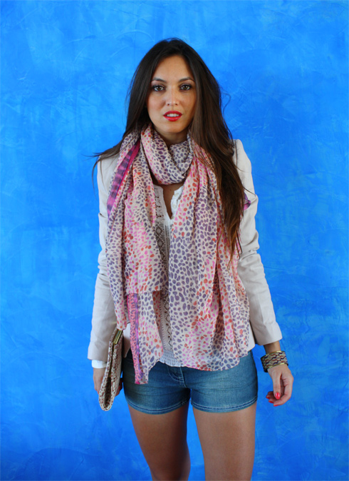 Denim shorts detalle pashmina