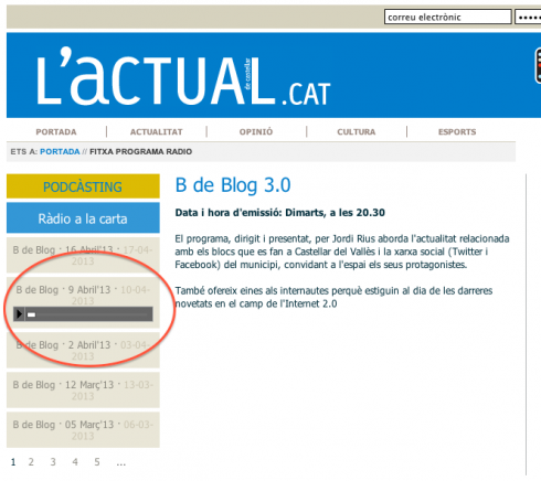 Programa señalado
