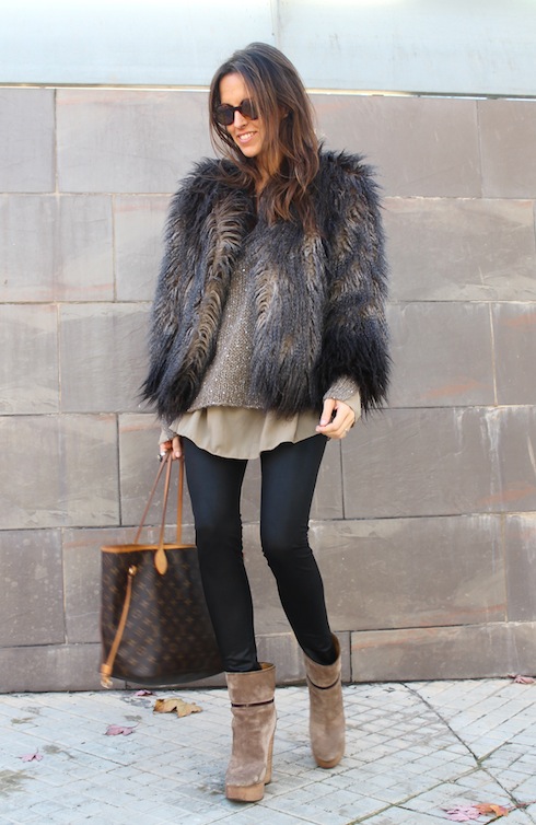 pantalones de cuero abrigo pelo lostinvogue.com 1